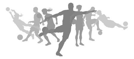 Soccer Football Players Silhouettesのイラスト素材