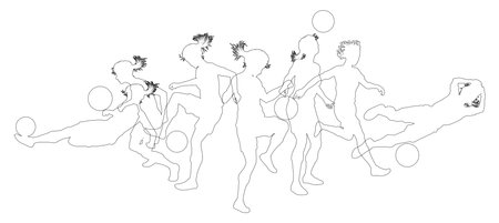 Soccer Football Players Silhouettesのイラスト素材