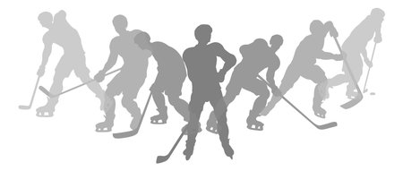 Ice Hockey Silhouette People Player Silhouettesのイラスト素材