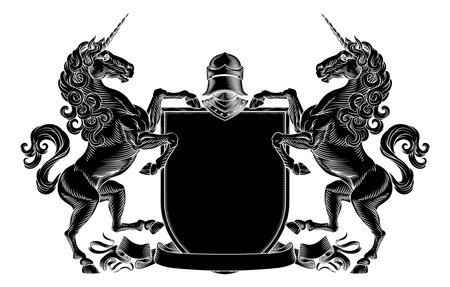 Crest Unicorn Horse Coat Of Arms Heraldic Shieldのイラスト素材