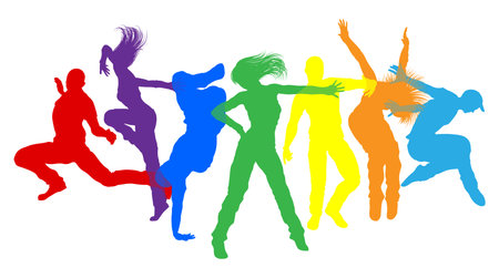 Dancers Silhouette Street Dance Poses Silhouettesのイラスト素材
