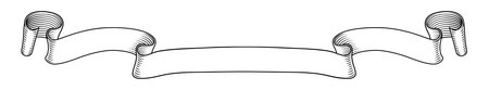 Scroll Banner Ribbon Woodcut Vintage Parchmentのイラスト素材