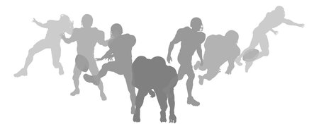 American Football Silhouette Player Silhouettesのイラスト素材