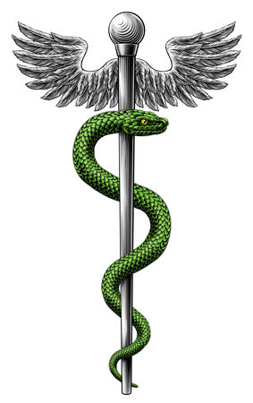 Rod of Asclepius Caduceus Medical Doctor Symbolのイラスト素材