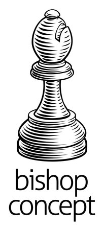 Bishop Concept Chess Piece Iconのイラスト素材