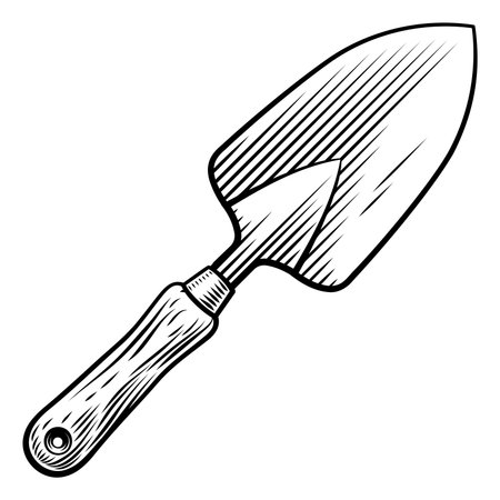 Vintage Woodcut Gardening Trowel Garden Hand Toolのイラスト素材