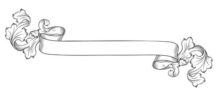 Scroll Crest Heraldic Filigree Pattern Motifのイラスト素材