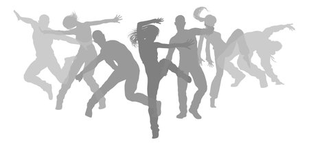 Dancers Silhouette Street Dance Poses Silhouettesのイラスト素材