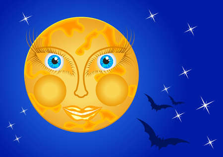 moons in the sky background will start to batsのイラスト素材