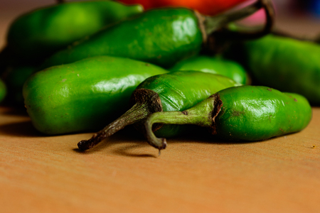 Green Chiles On The Tableの写真素材