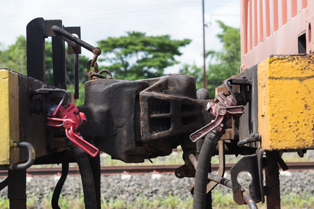 Part of old train , connect between bogie.の写真素材