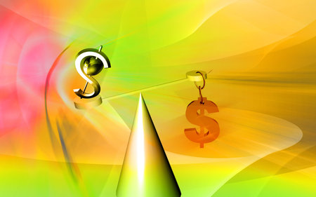 Dollar sign balanced	 の写真素材