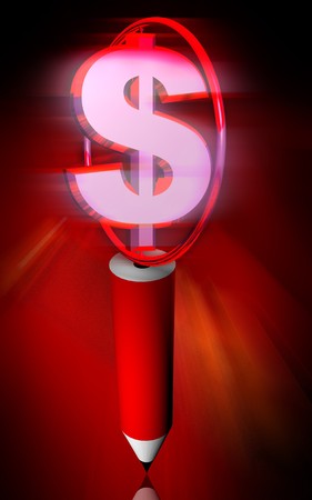 Pencil and dollar sign	 の写真素材