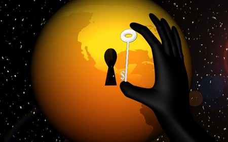 World and key hole 	 の写真素材