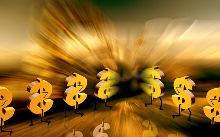 Dollar walking  の写真素材