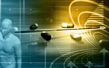 Capsules with human body の写真素材