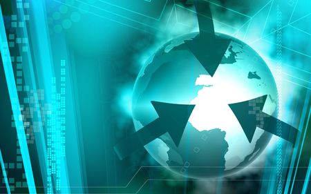 Earth and Arrows の写真素材