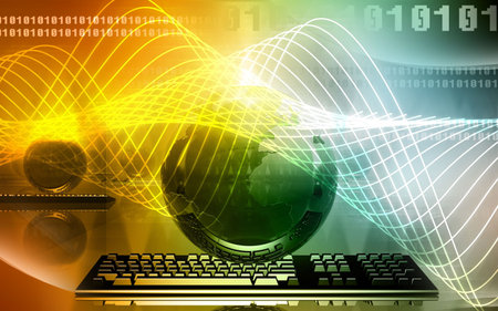 Earth and keyboard 