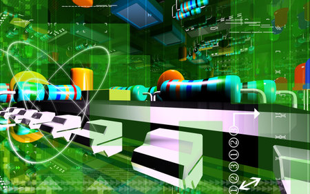 Electric circuit board	Digital illustration of an electric circuit board	