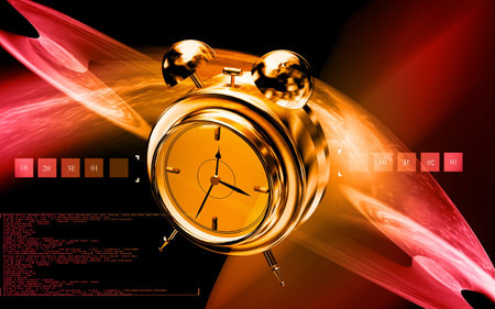 Digital illustration of a capsule with alarm clock	