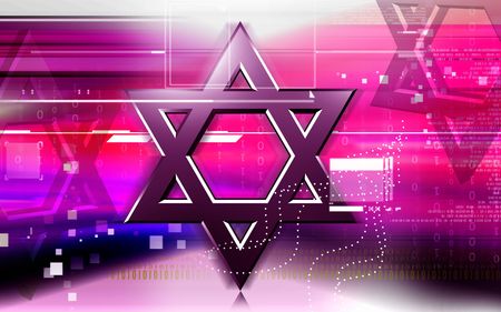 Digital illustration of Star symbol in colour background の写真素材