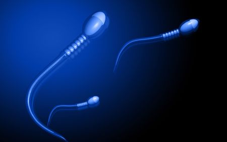 Digital illustration of  sperm  in colour  background 	の写真素材