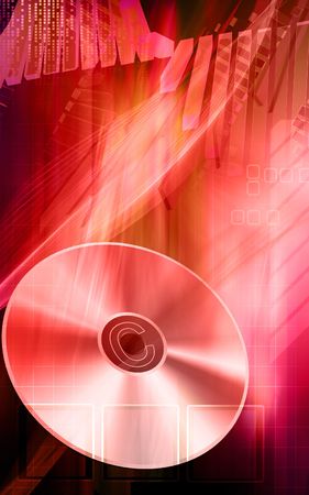 Digital illustration of Disk with  colour background	の写真素材