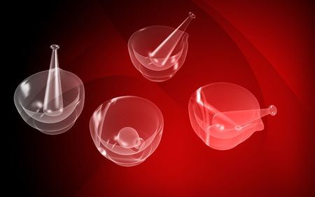 Digital illustration of ayurvedic medicine making in colour background	の写真素材