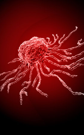 Digital illustration  of stem cell in   colour background  	の写真素材