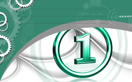 Digital illustration of No. 1 symbol in colour background	の写真素材