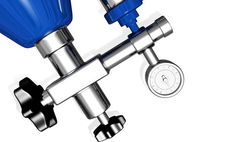 Digital illustration of oxygen cylinder in isolated background	の写真素材