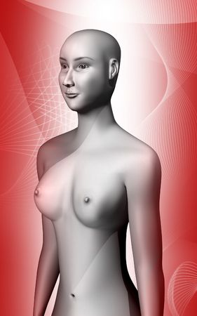 Digital illustration of  human body in colour background	の写真素材
