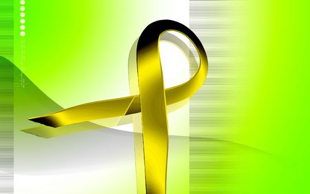 Digital illustration of a HIV ribbon in colour background	の写真素材