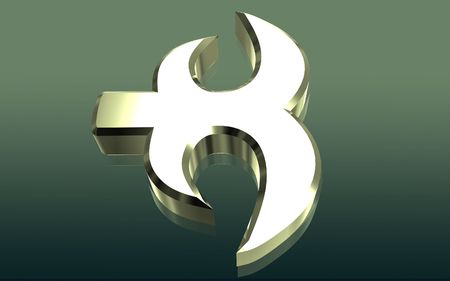 Digital illustration of atheist  symbol in colour background	の写真素材