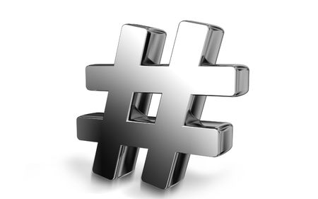 Digital illustration of hash key sign in isolated background	の写真素材