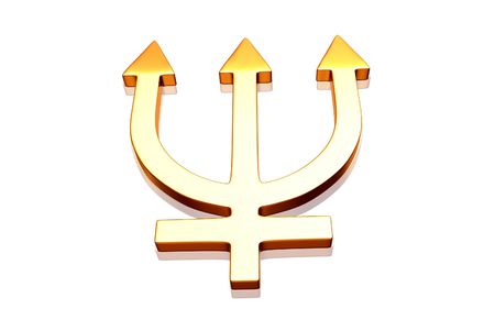 Digital illustration of planet symbol in isolated background	の写真素材