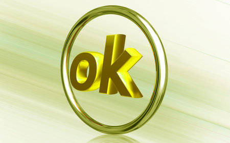 Digital illustration of ok  sign in colour background	の写真素材