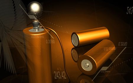 Digital illustration of bulb is ignited by cell	の写真素材