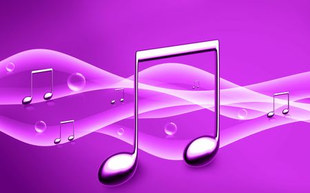 Digital illustration of Music sign in colour background	の写真素材