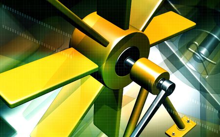 Digital illustration of  a machine with blade in colour background	の写真素材