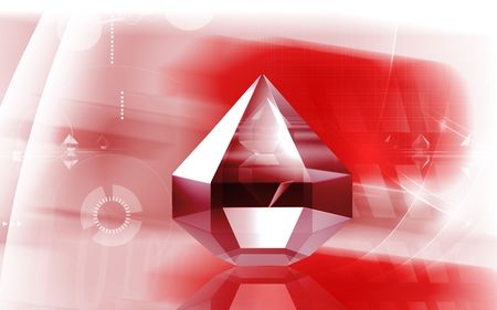 Digital illustration of refraction in a diamond in colour background	の写真素材