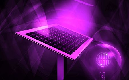 Digital illustration of solar lamp  in colour background	の写真素材