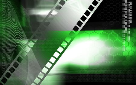 Digital Illustration of Film in colour background 	の写真素材