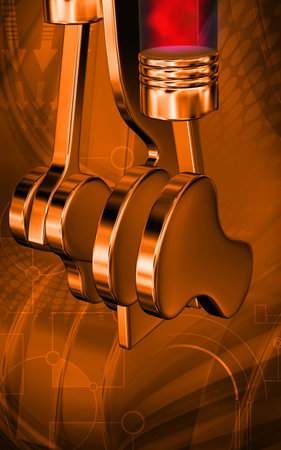 Digital illustration of pistons working engines in colour background の写真素材