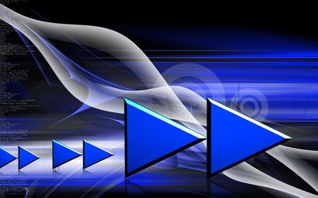 Digital illustration of forward sign  in colour background	の写真素材