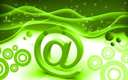 Digital illustration of at the rate symbol in colour background 	の写真素材