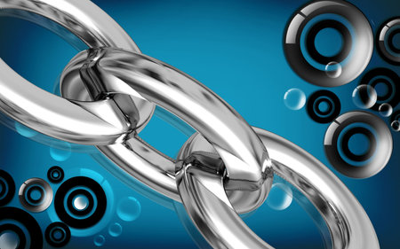 Digital illustration of chain  symbol in colour background	