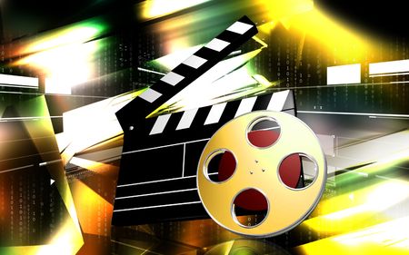 Digital illustration of   film in   colour background	の写真素材