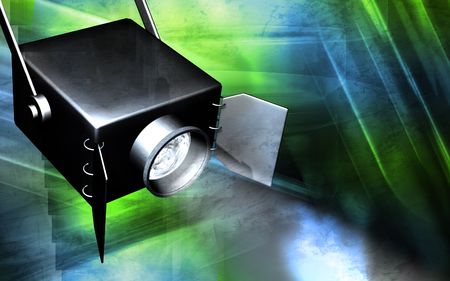 Digital illustration of  spot light in colour background	の写真素材