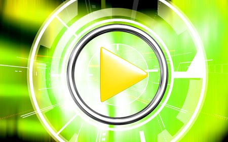 Digital illustration of play sign in colour background	の写真素材